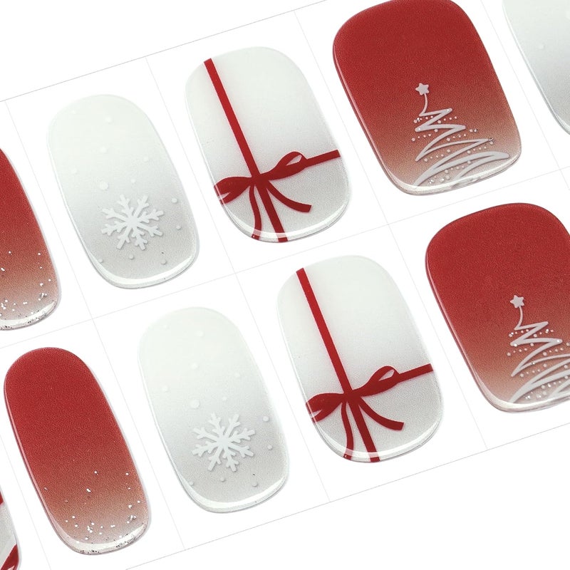 DANNI & TONI Semi Cured Gel Nail Strips Christmas Snowflakes Gel Nail Stickers Holiday Nails Christmas Gift for Woman | Frosted Cheer - Image 5